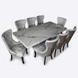 2.0M Rectangle Marble Dining Table Set MT-3140GG + DC3140